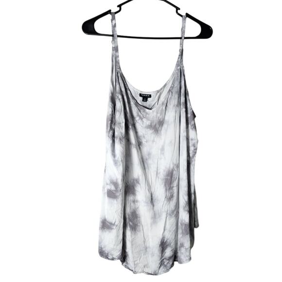 Torrid Ava Cami Tank Top Plus Size 3X Challis Stretch Grey Tie Dye - Picture 1 of 7